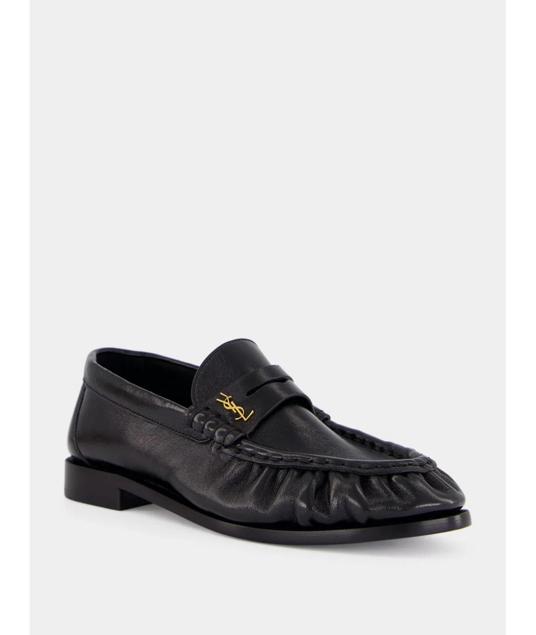 SAINT LAURENT Черные кожаные лоферы, фото 2