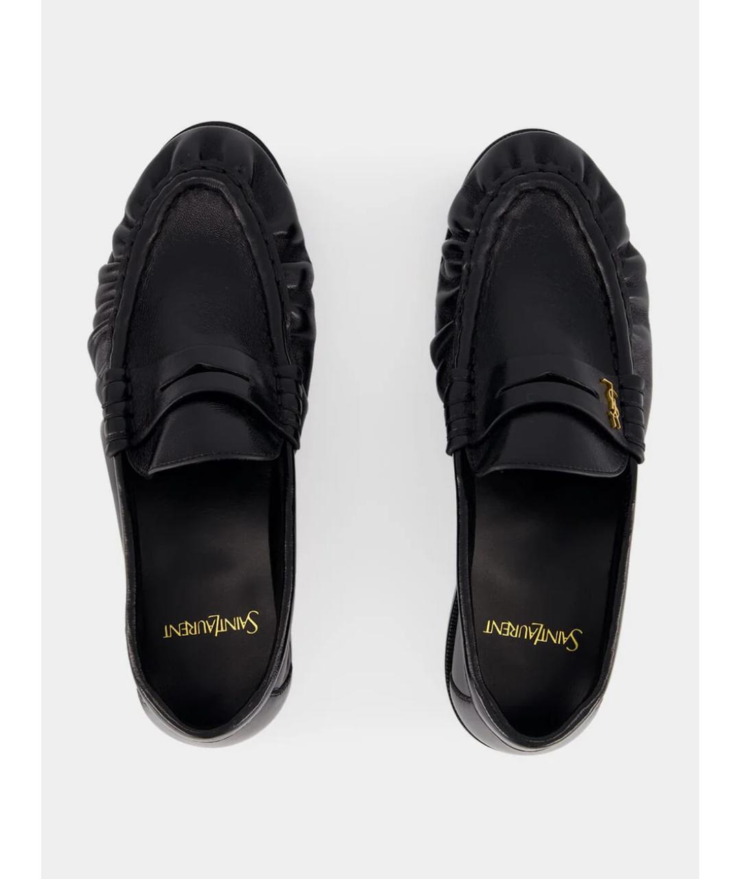 SAINT LAURENT Черные кожаные лоферы, фото 4