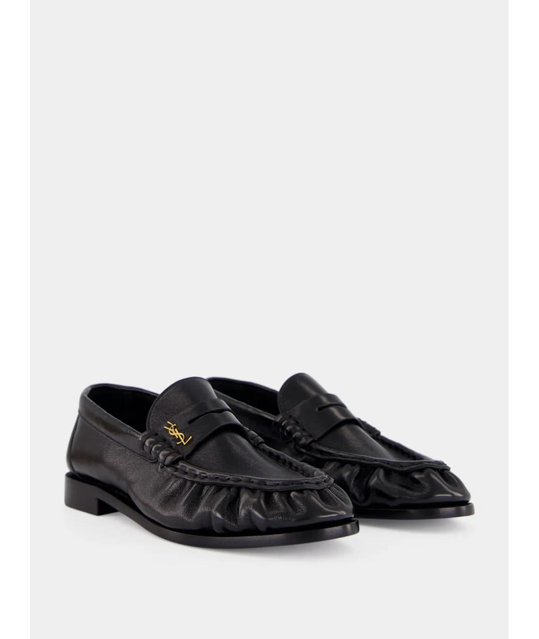 SAINT LAURENT Черные кожаные лоферы, фото 3