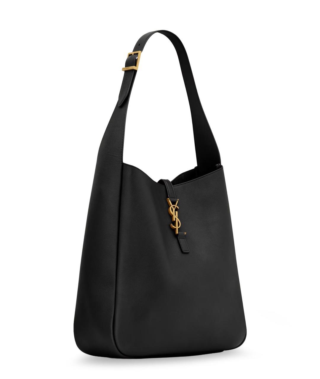 SAINT LAURENT Черная кожаная сумка через плечо, фото 3