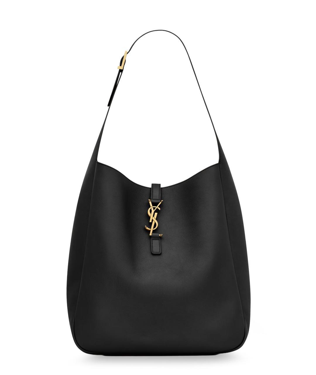 SAINT LAURENT Черная кожаная сумка через плечо, фото 1