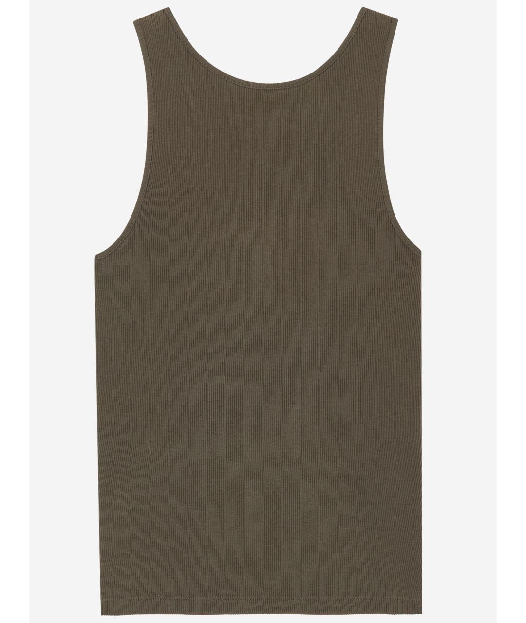 SAINT LAURENT Зеленая хлопковая майка, фото 2