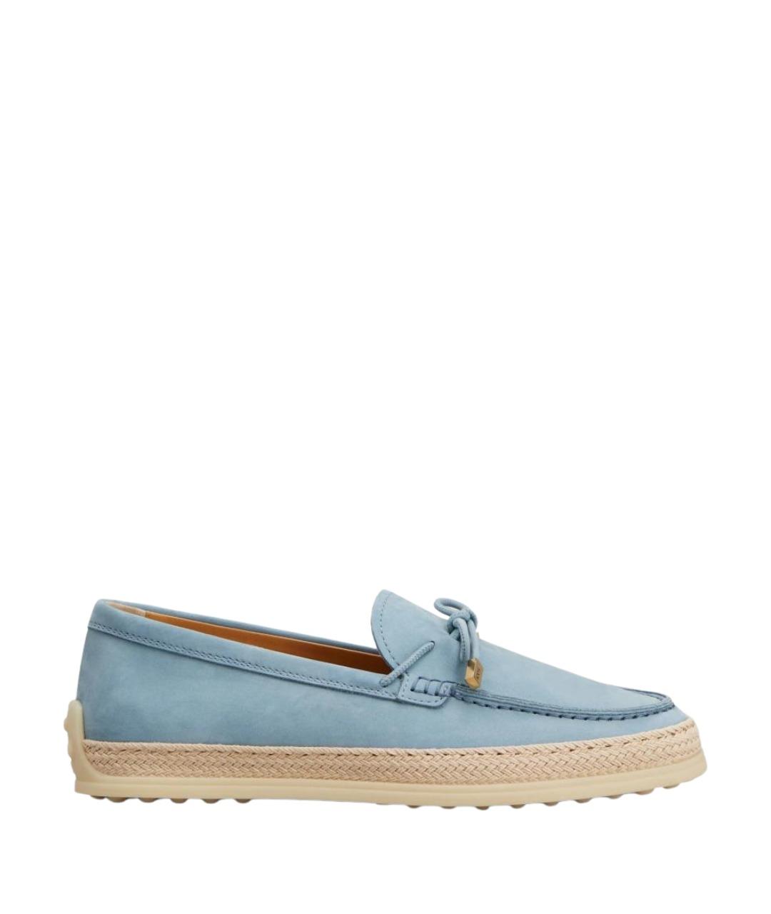 TOD'S Голубые замшевые лоферы, фото 1