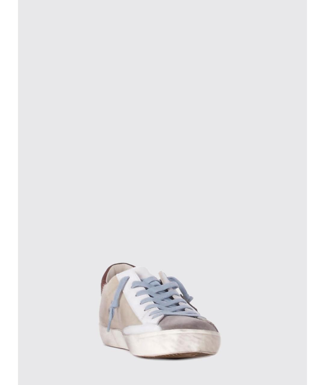 PHILIPPE MODEL Бежевые замшевые низкие кроссовки / кеды, фото 2