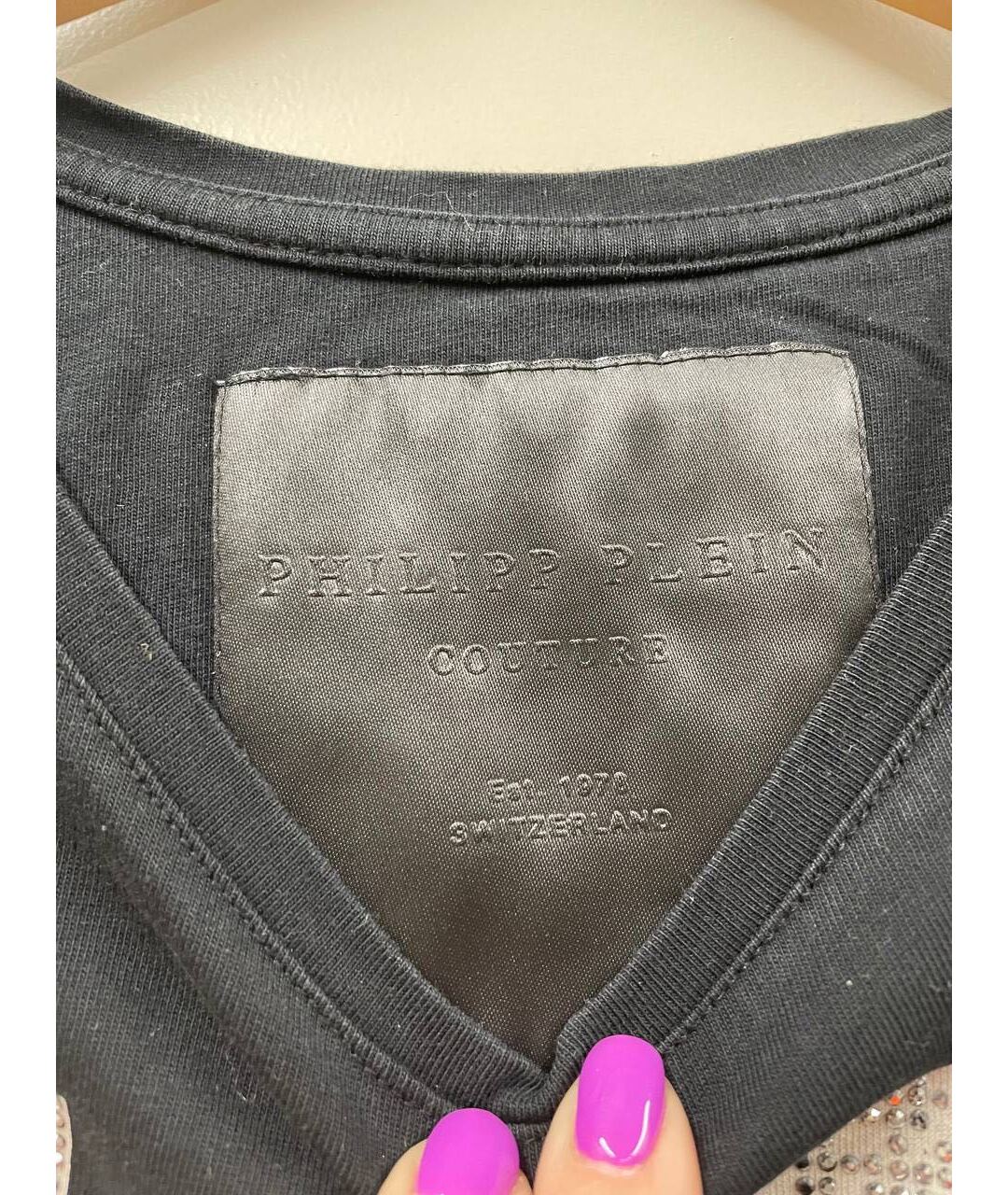 PHILIPP PLEIN Черная хлопковая майка, фото 2