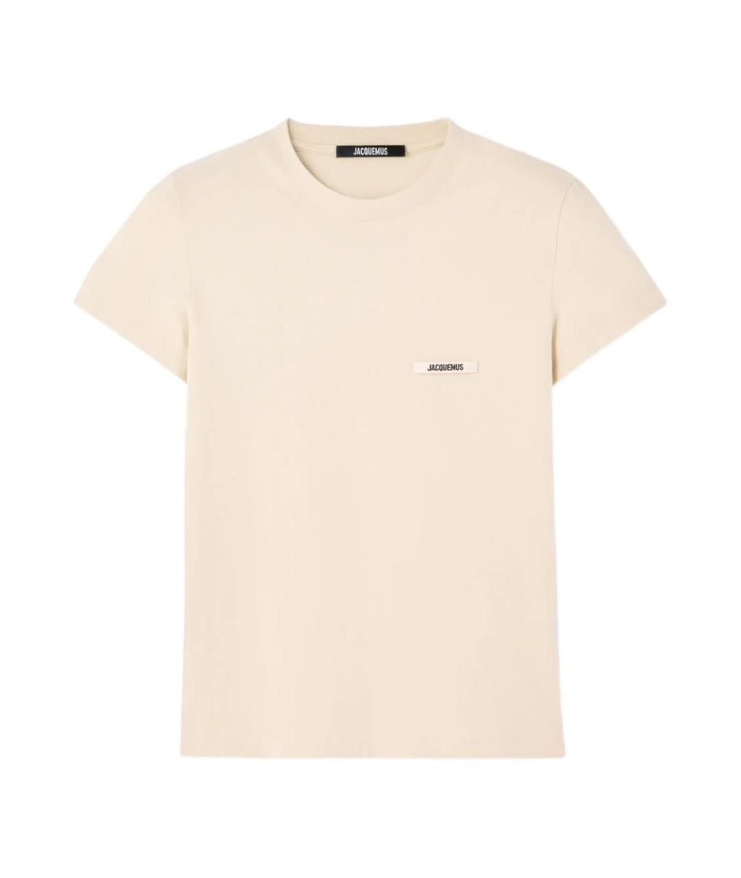JACQUEMUS Бежевая хлопковая футболка, фото 1