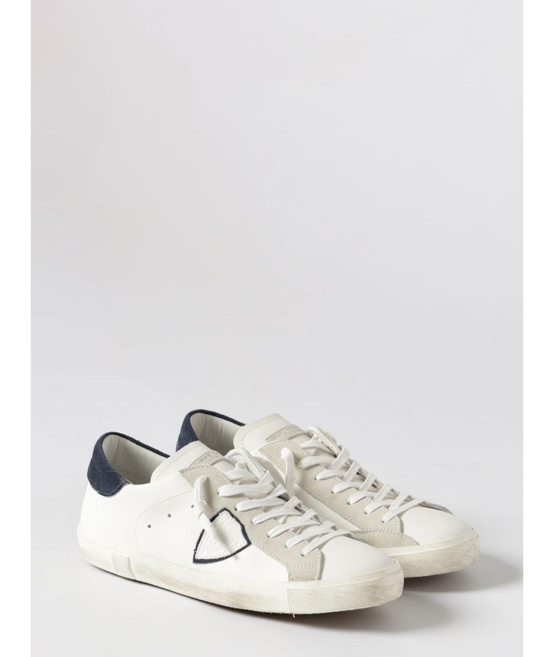 PHILIPPE MODEL Синие кожаные низкие кроссовки / кеды, фото 2