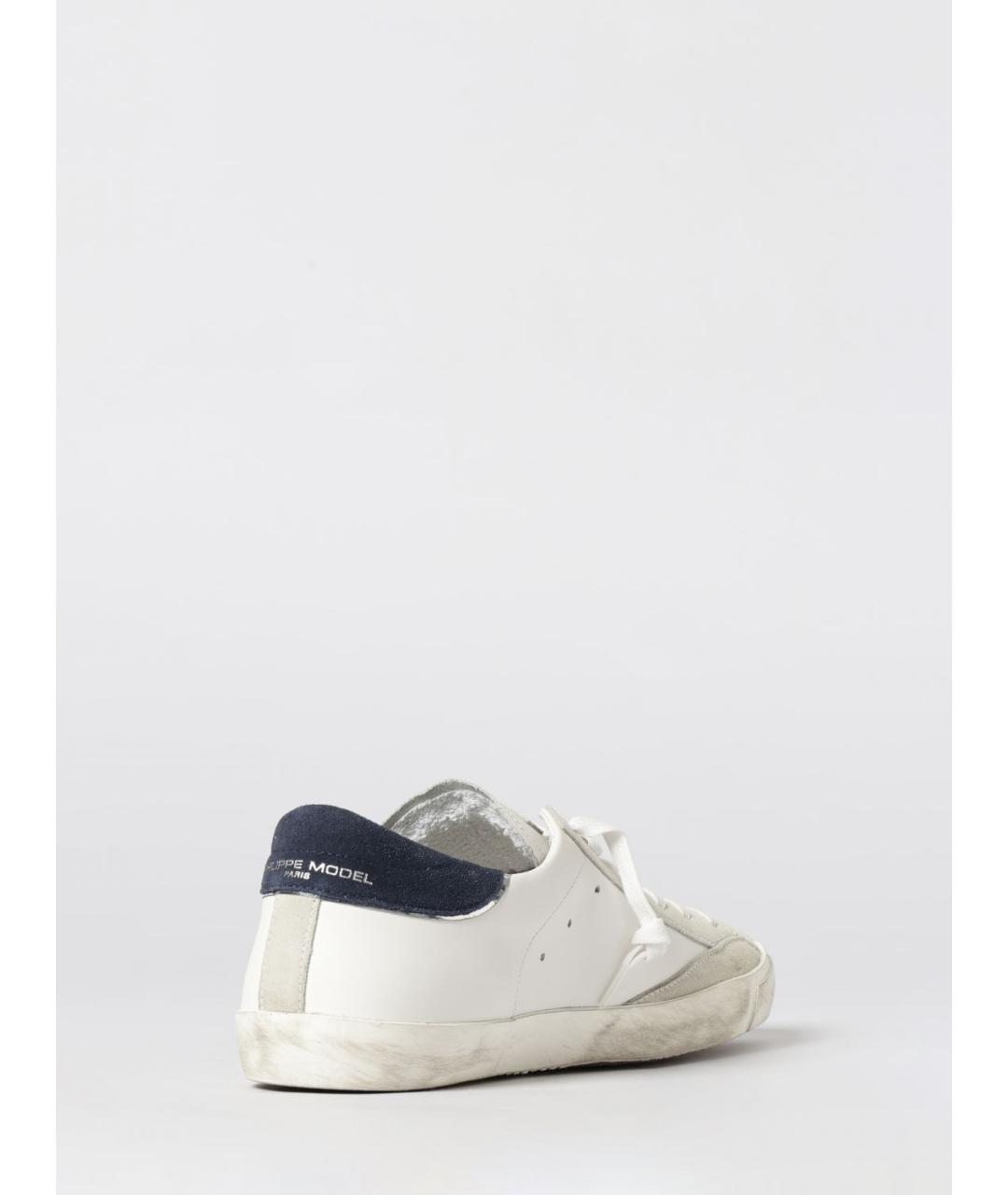 PHILIPPE MODEL Синие кожаные низкие кроссовки / кеды, фото 3