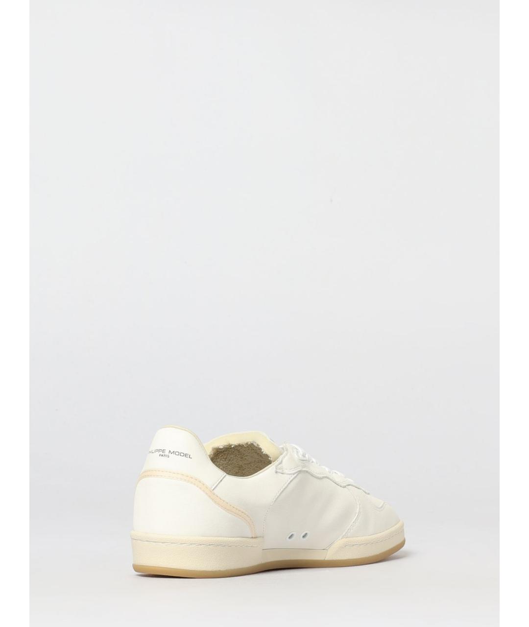 PHILIPPE MODEL Белые кожаные низкие кроссовки / кеды, фото 3