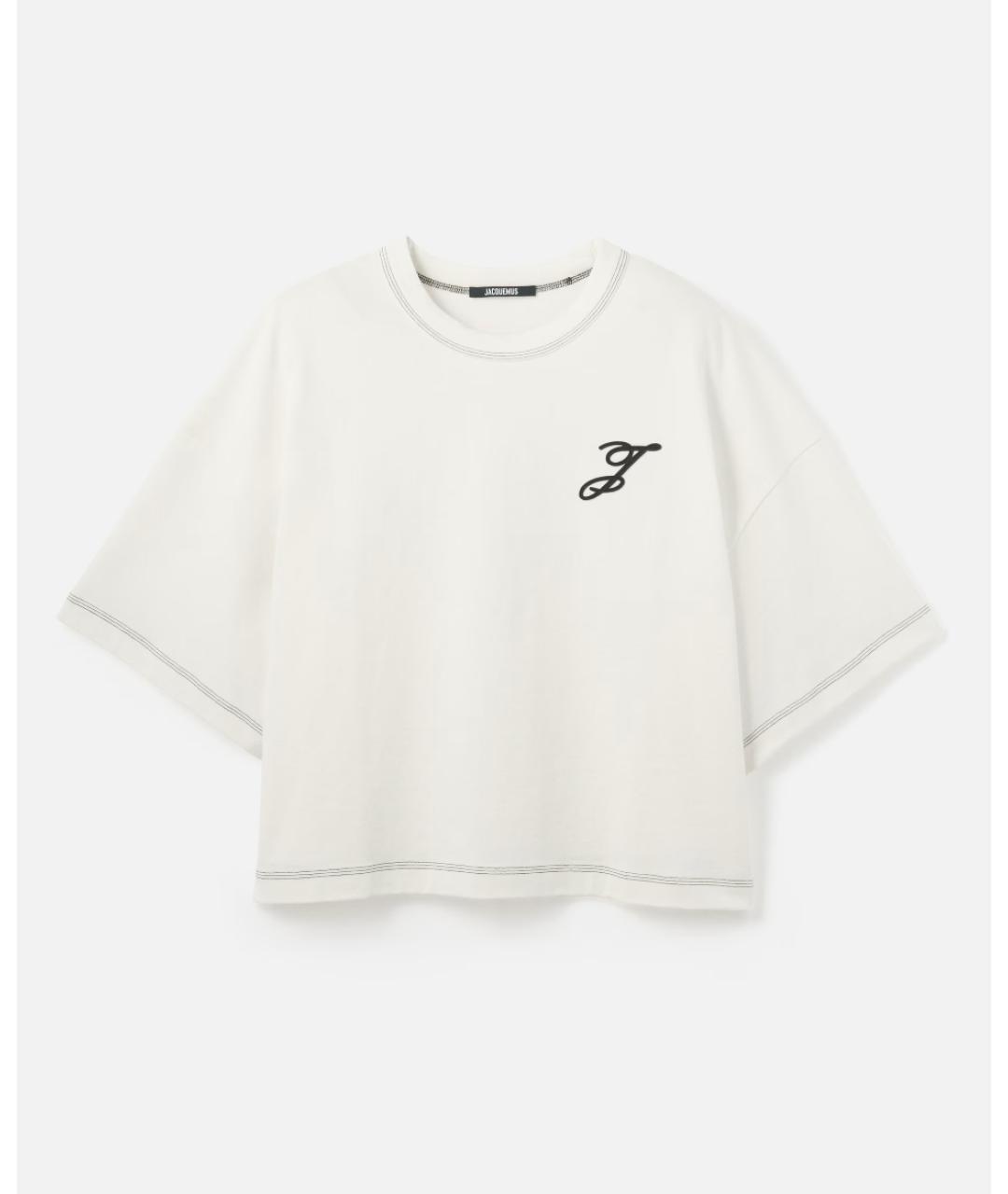 JACQUEMUS Белая хлопковая футболка, фото 5