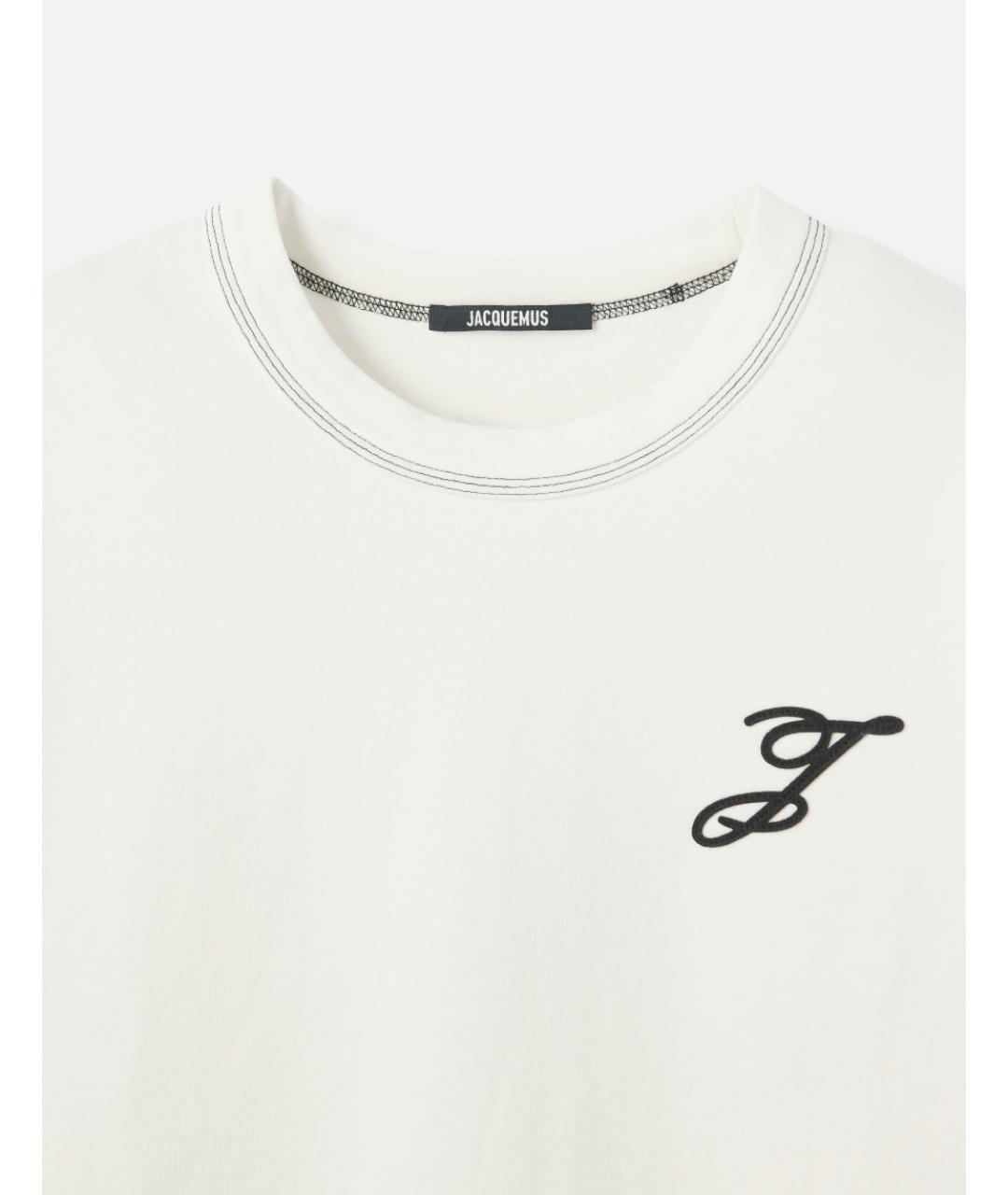 JACQUEMUS Белая хлопковая футболка, фото 2