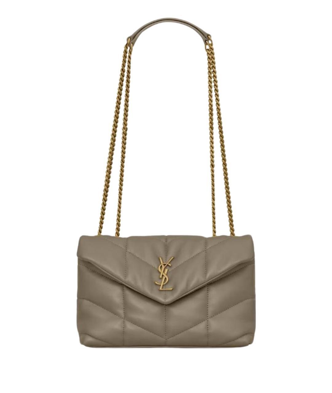 SAINT LAURENT Бежевая кожаная сумка через плечо, фото 1