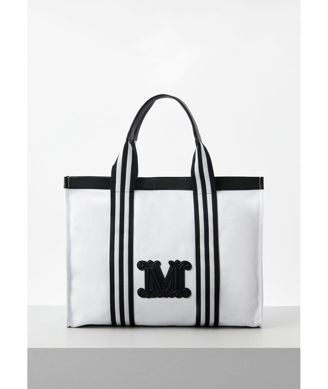 WEEKEND MAX MARA Белая хлопковая пляжная сумка, фото 9