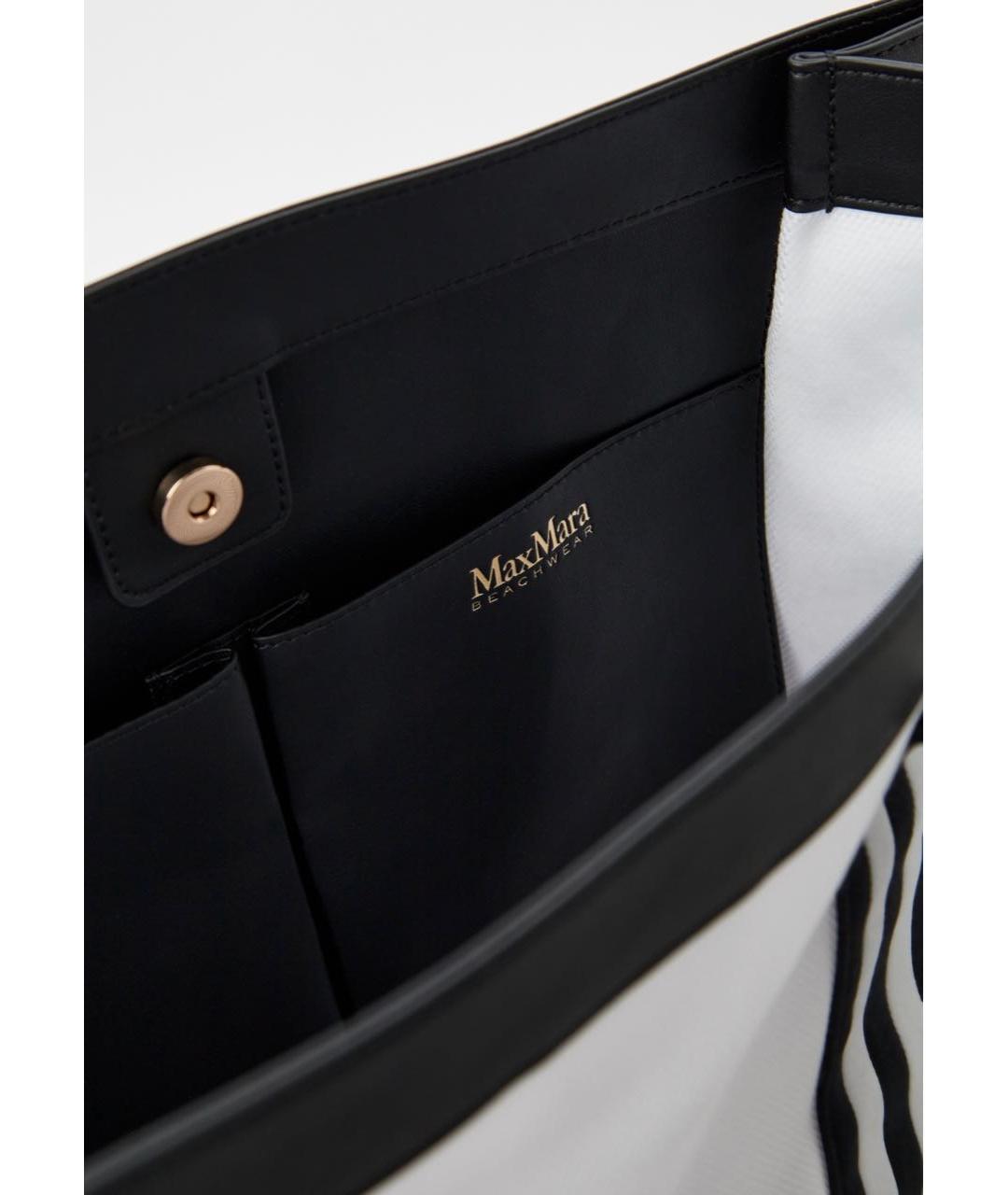 WEEKEND MAX MARA Белая хлопковая пляжная сумка, фото 4