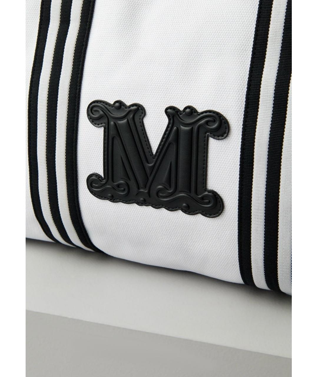 WEEKEND MAX MARA Белая хлопковая пляжная сумка, фото 6