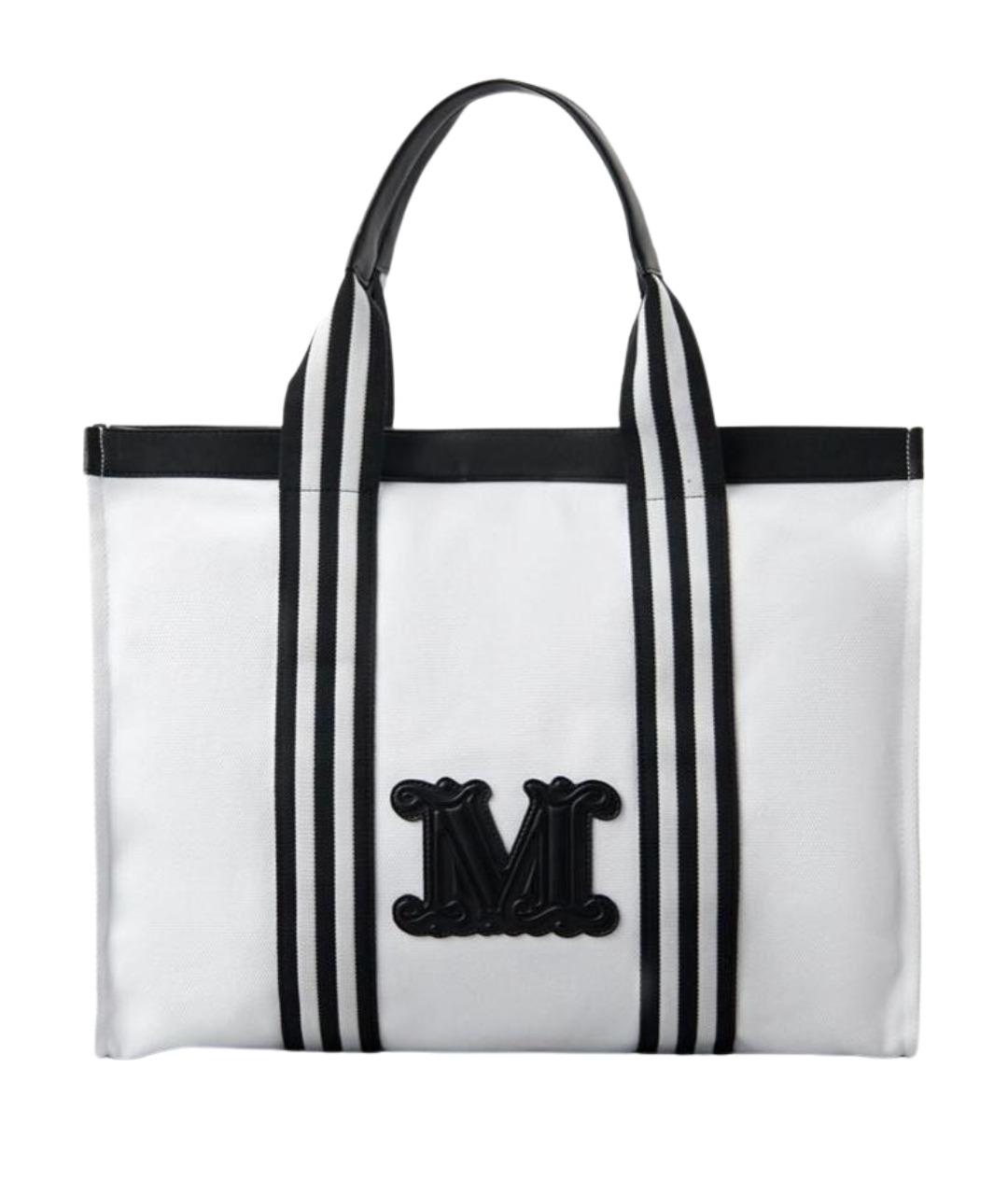 WEEKEND MAX MARA Белая хлопковая пляжная сумка, фото 1