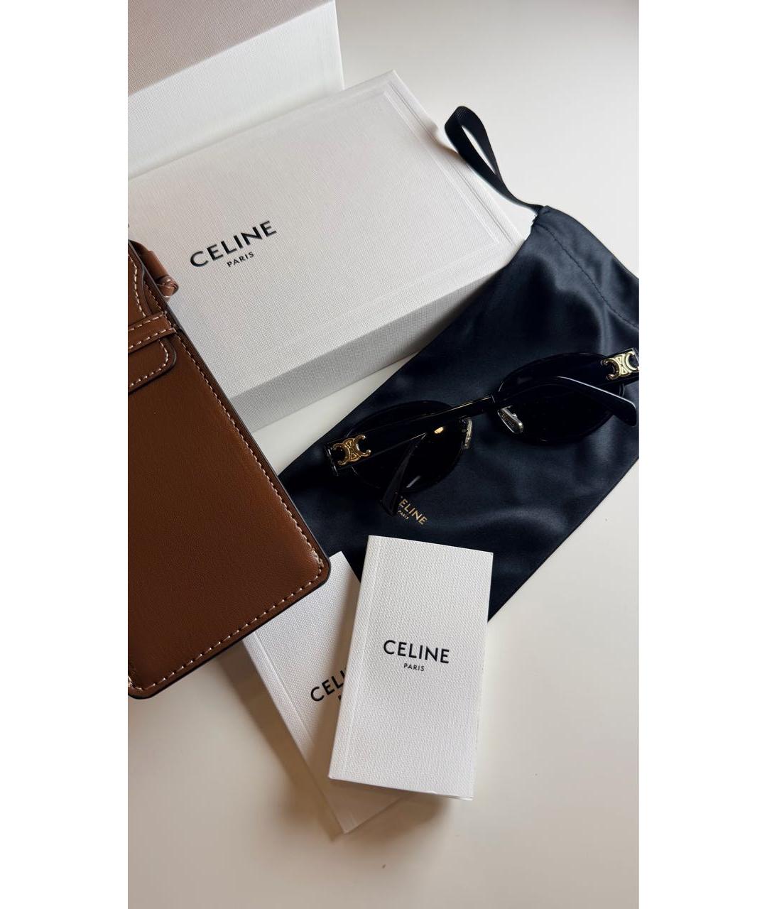 CELINE Черные металлические солнцезащитные очки, фото 5