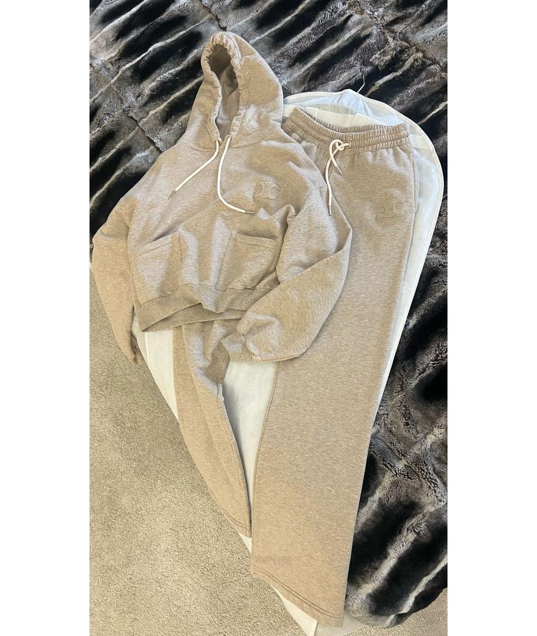 CELINE Бежевый хлопковый костюм с брюками, фото 6