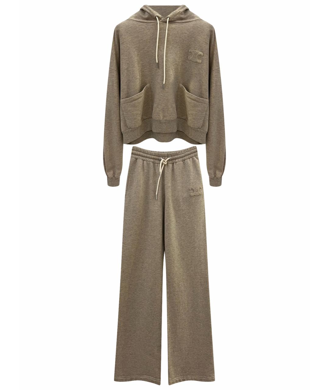 CELINE Бежевый хлопковый костюм с брюками, фото 1