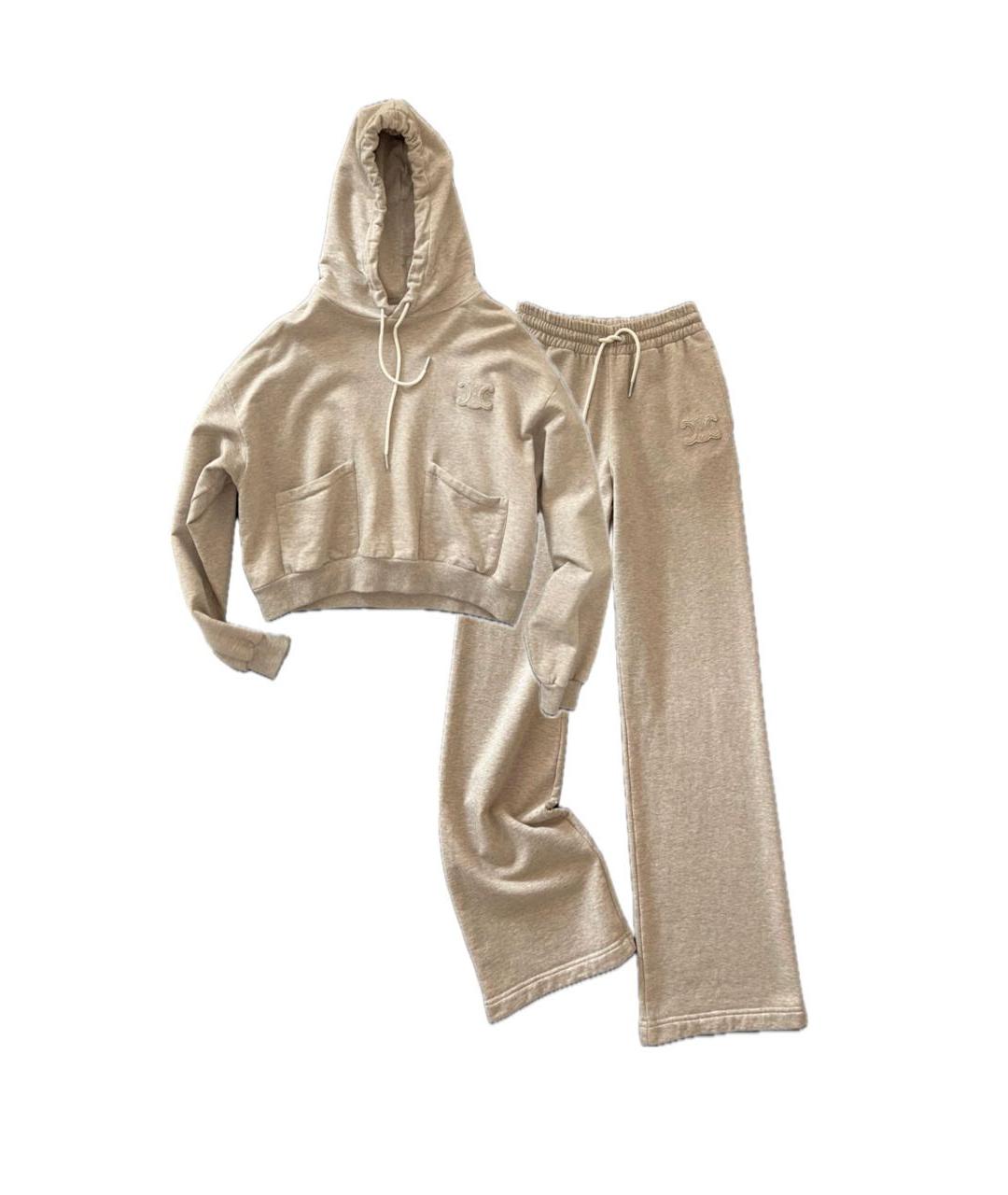 CELINE Бежевый хлопковый костюм с брюками, фото 9