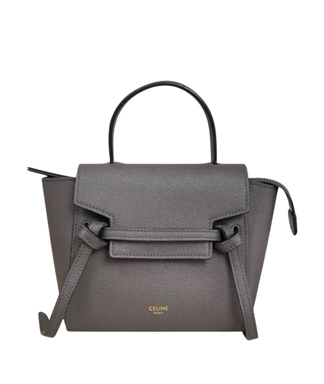 CELINE Серая кожаная сумка через плечо, фото 1