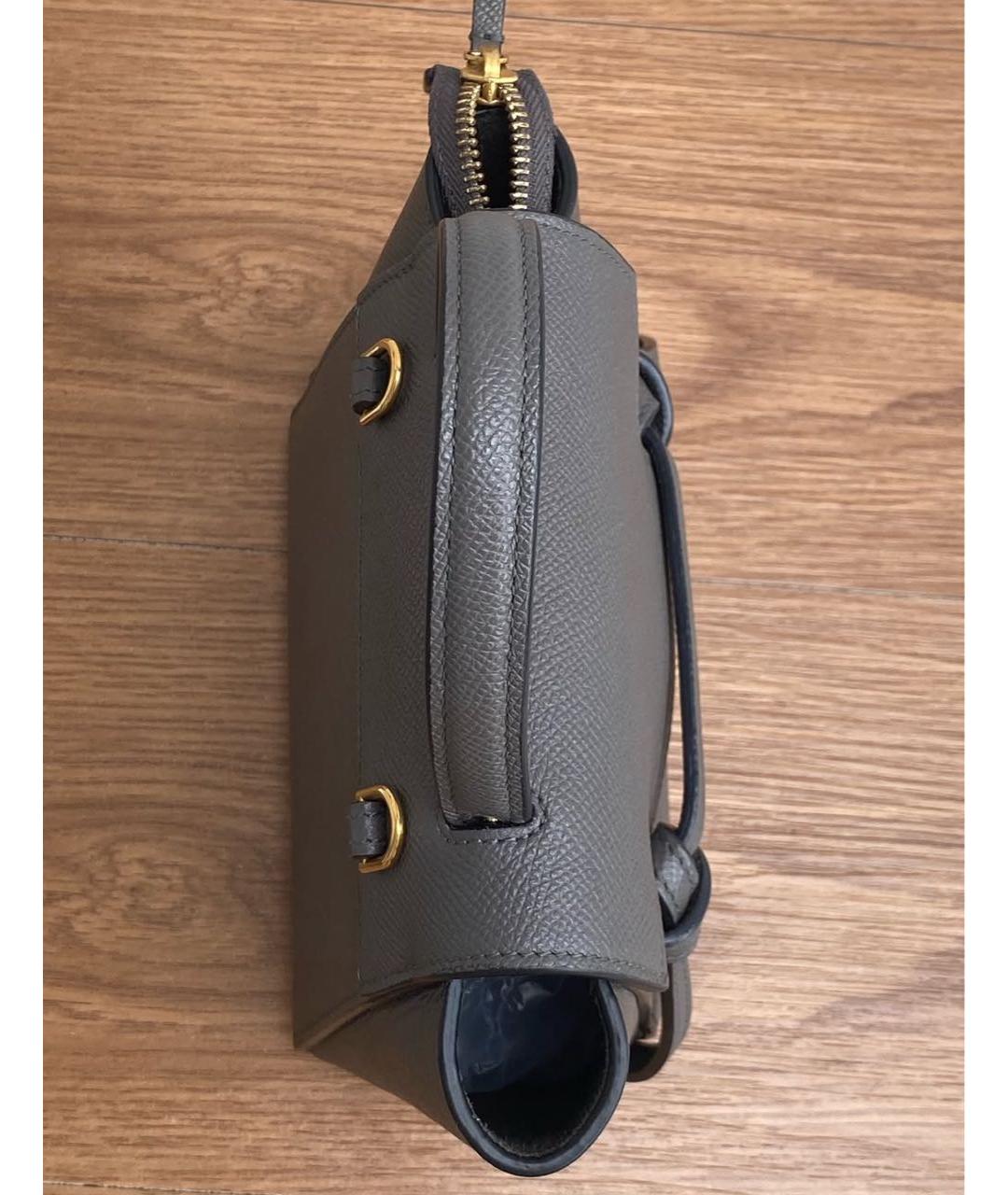 CELINE Серая кожаная сумка через плечо, фото 5