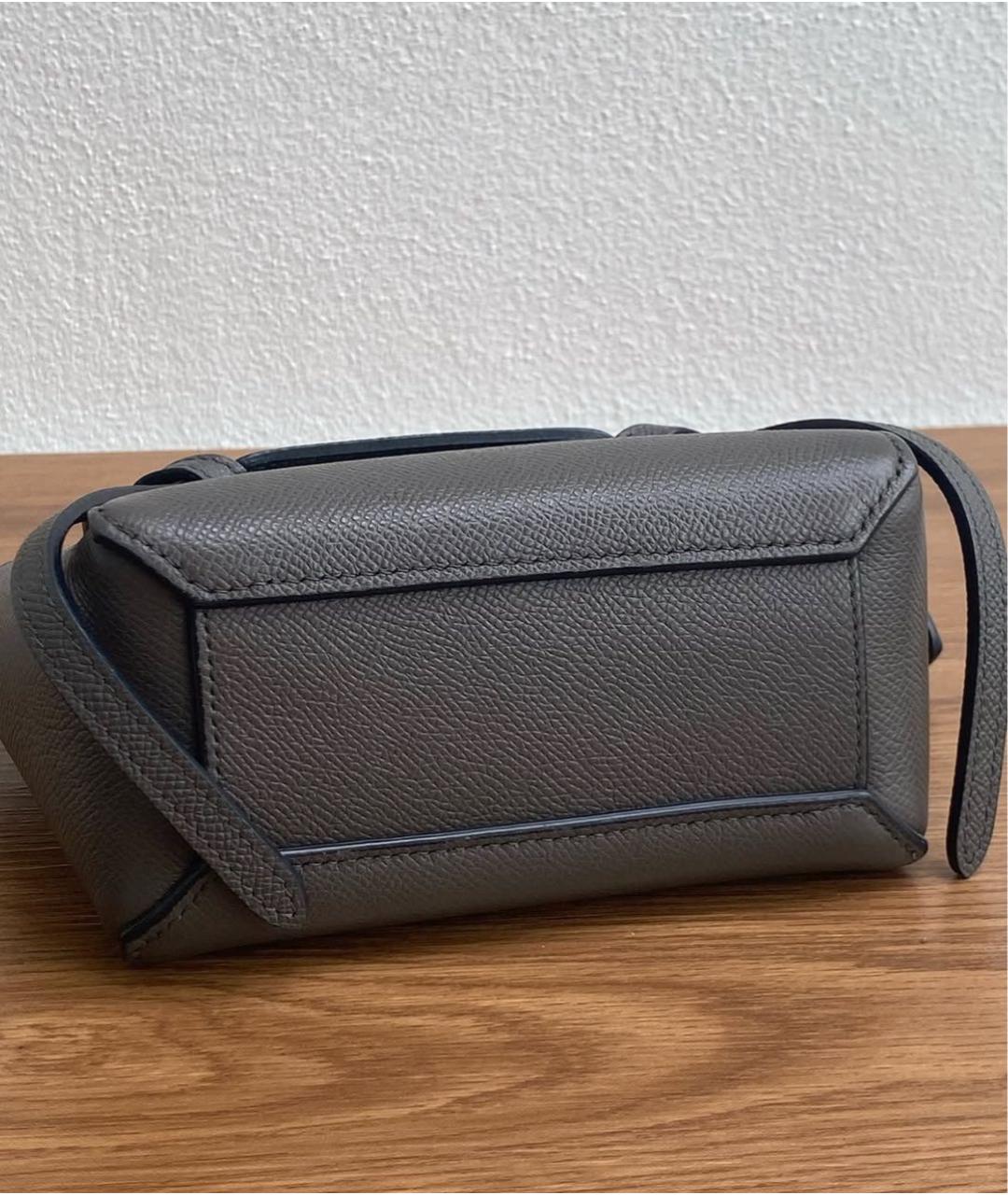 CELINE Серая кожаная сумка через плечо, фото 4