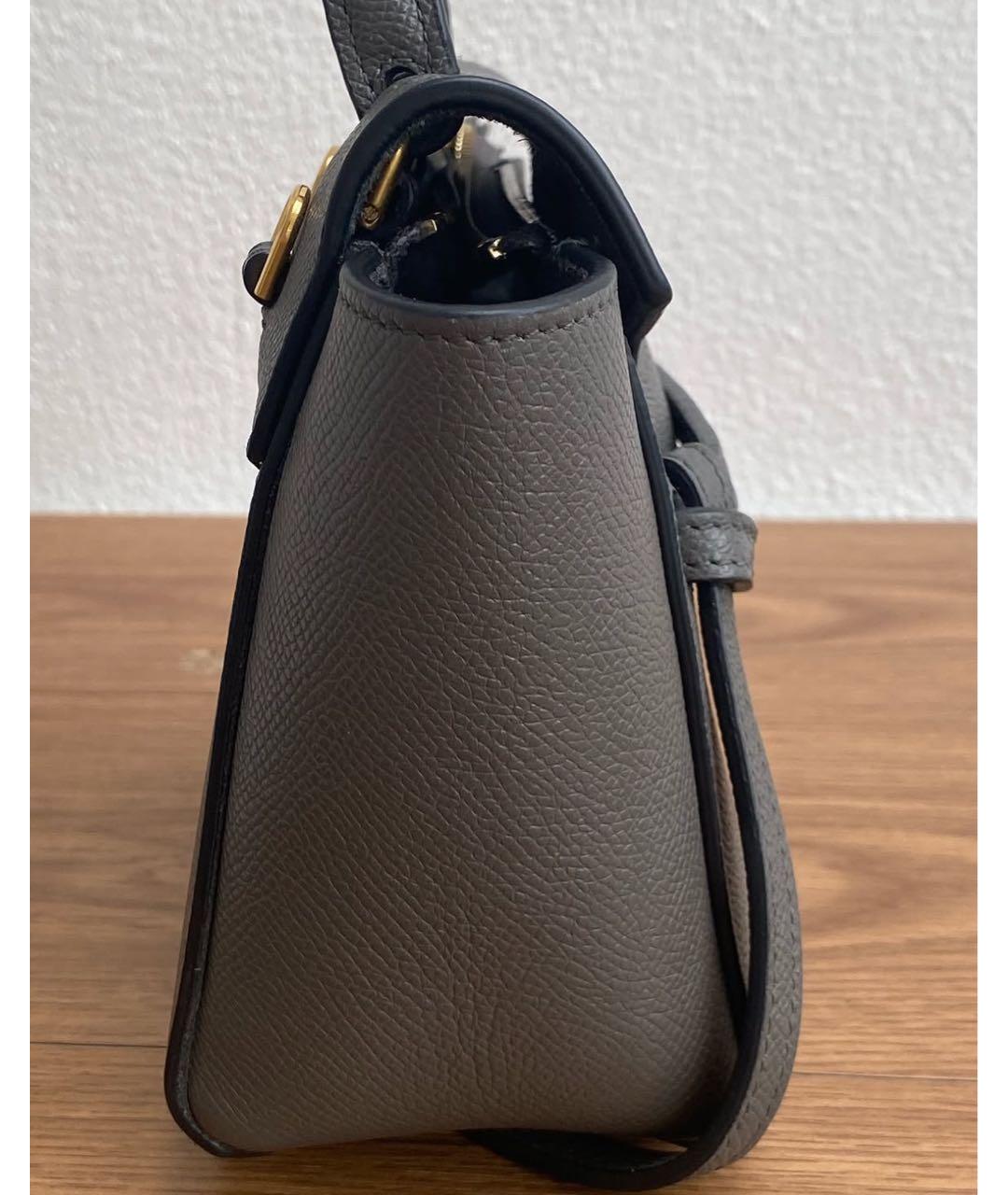 CELINE Серая кожаная сумка через плечо, фото 6