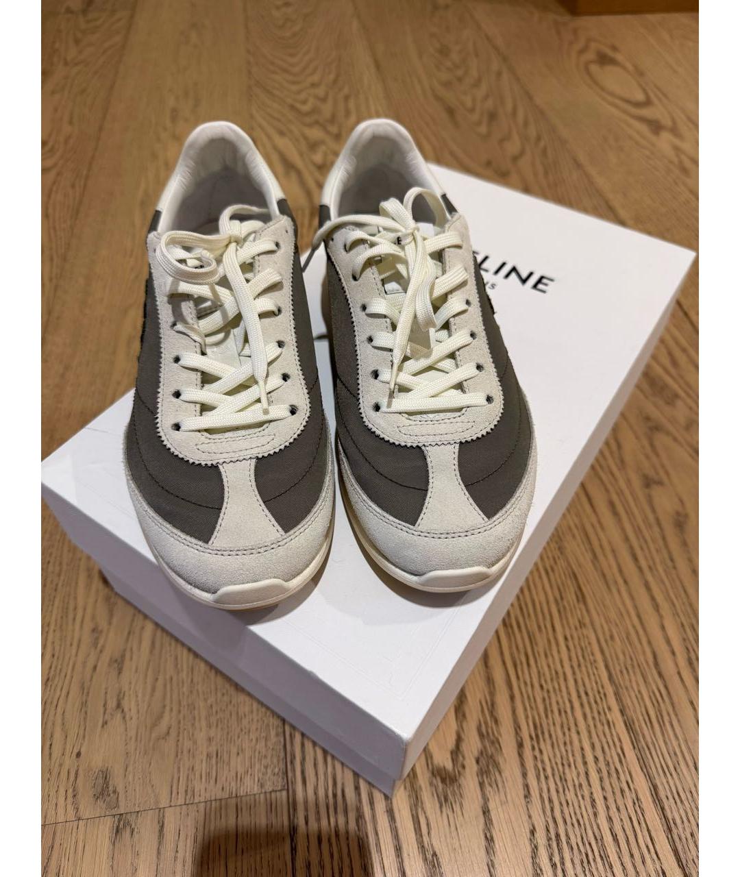 CELINE Бежевые текстильные кроссовки, фото 4