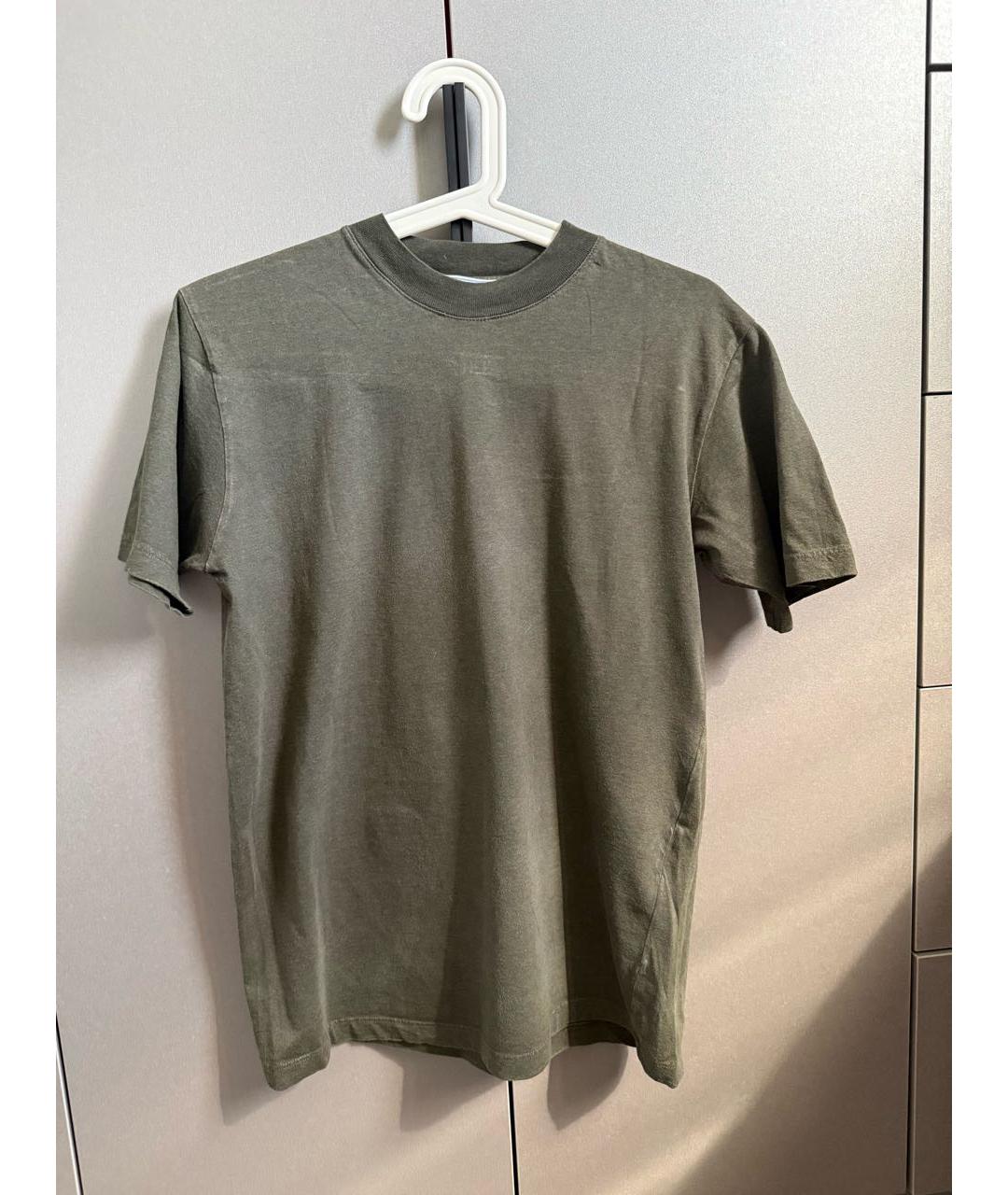 OFF-WHITE Хаки хлопковая футболка, фото 5