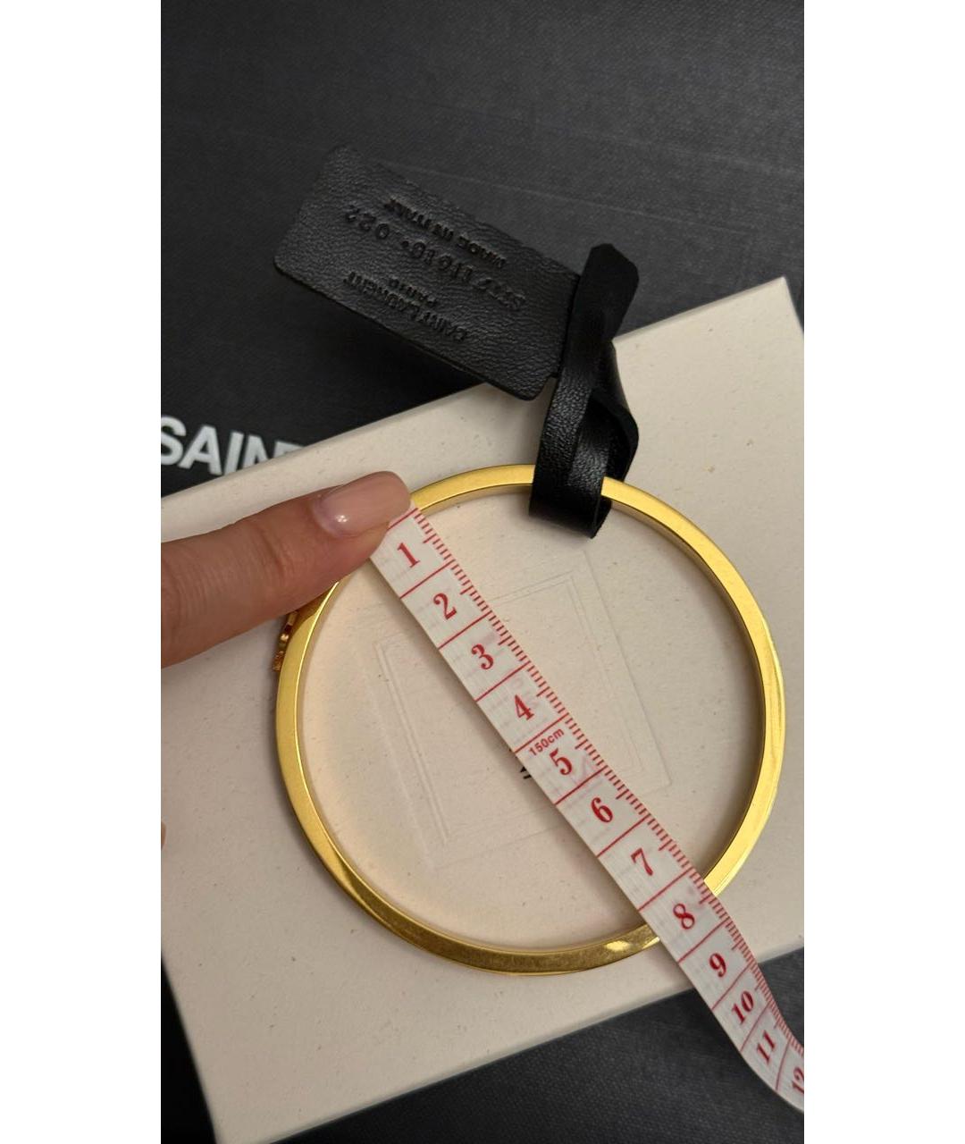 SAINT LAURENT Золотой металлический браслет, фото 5