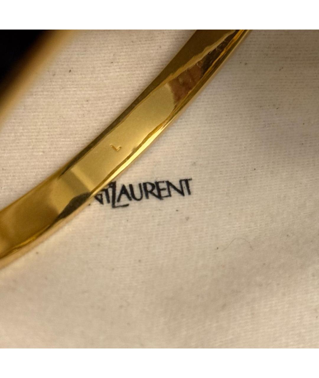 SAINT LAURENT Золотой металлический браслет, фото 6