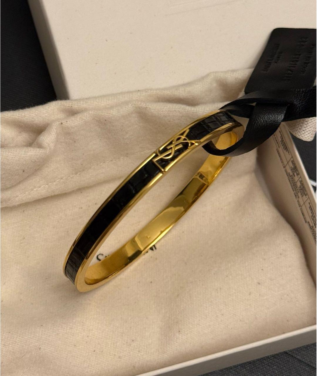 SAINT LAURENT Золотой металлический браслет, фото 3