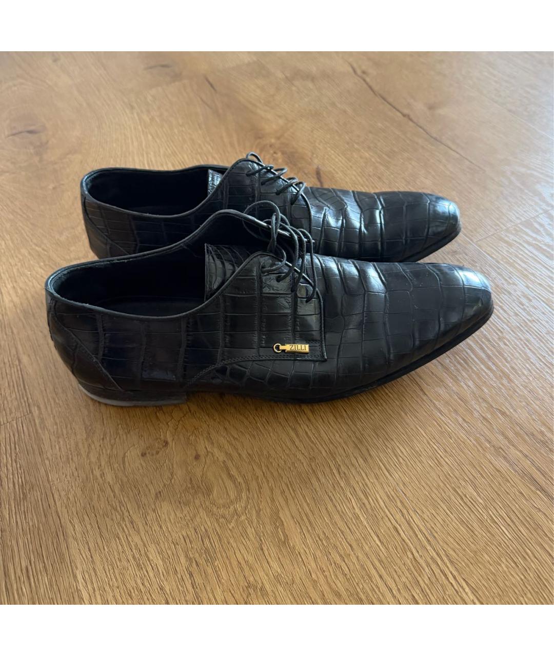 ZILLI Черные кожаные туфли, фото 5