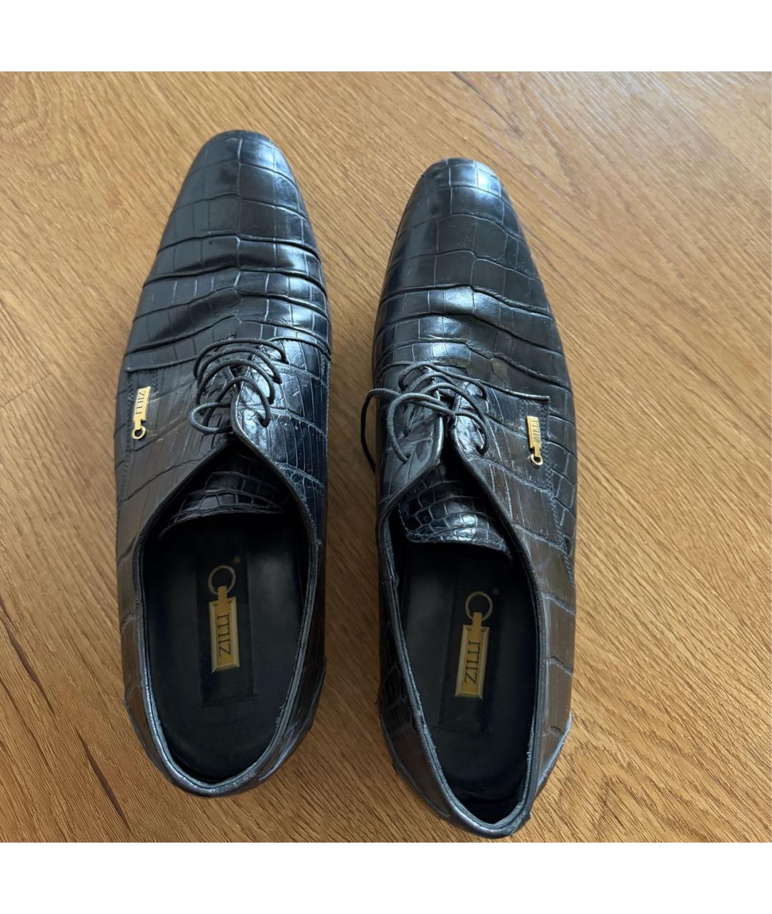 ZILLI Черные кожаные туфли, фото 3