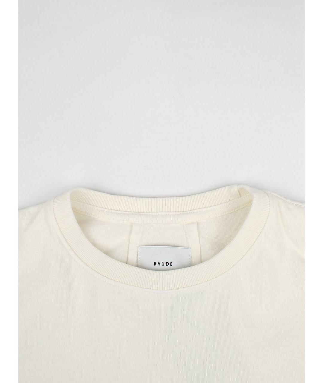 RHUDE Белая хлопковая футболка, фото 5