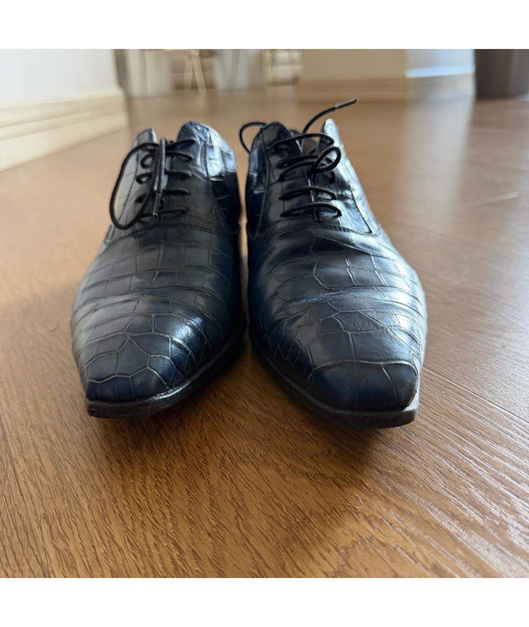 ZILLI Темно-синие туфли из экзотической кожи, фото 2