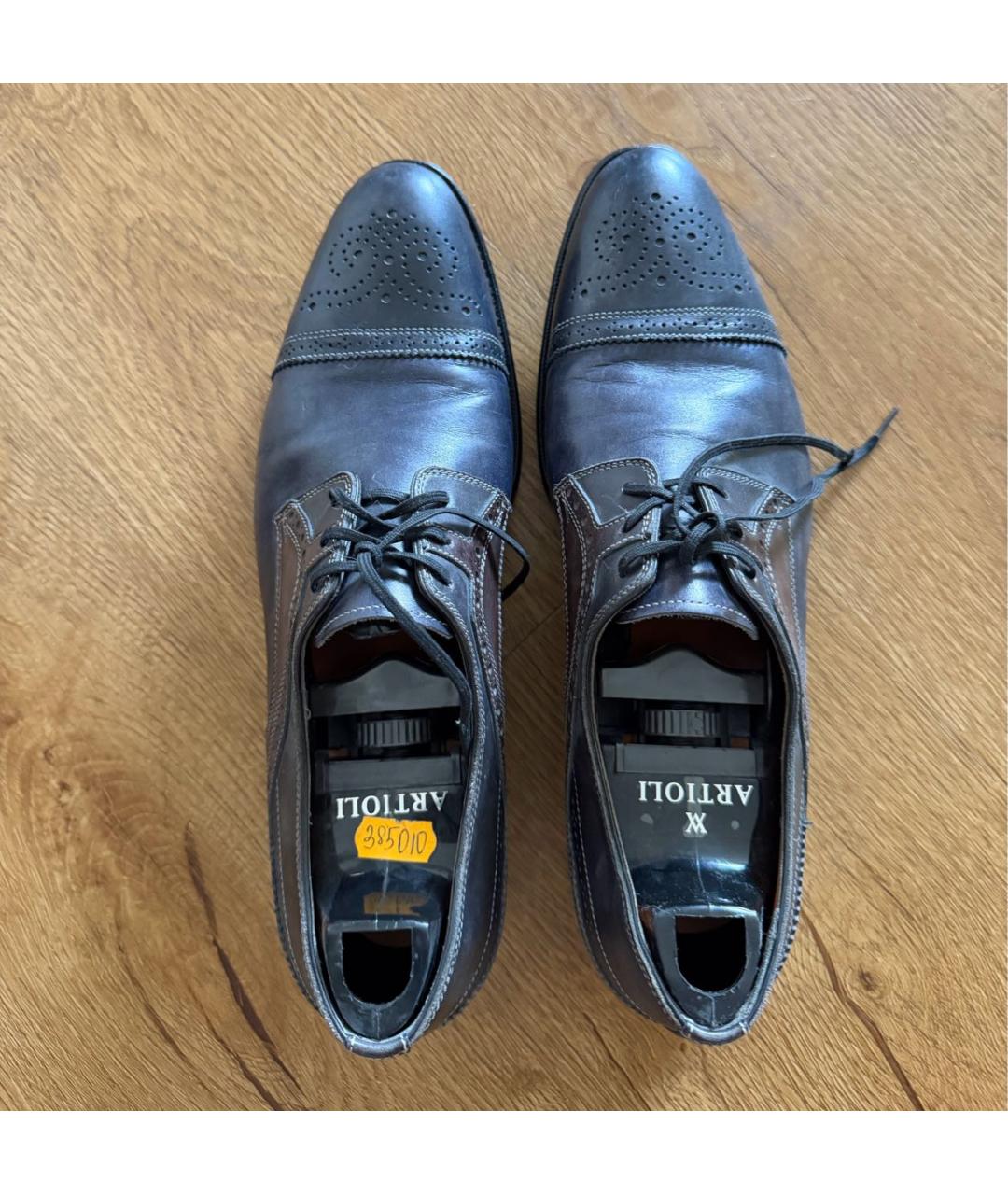 SANTONI Темно-синие кожаные туфли, фото 3