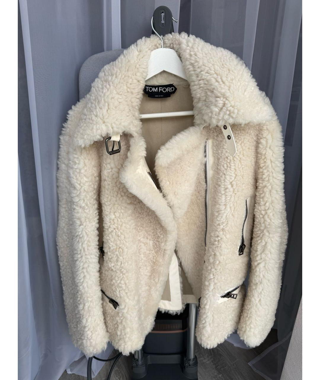 TOM FORD Белая шерстяная дубленка, фото 9