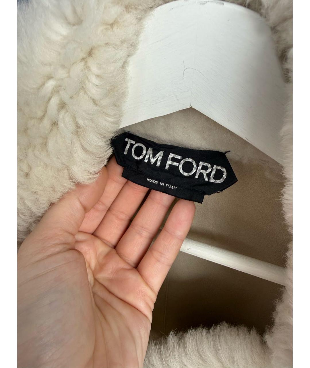 TOM FORD Белая шерстяная дубленка, фото 3