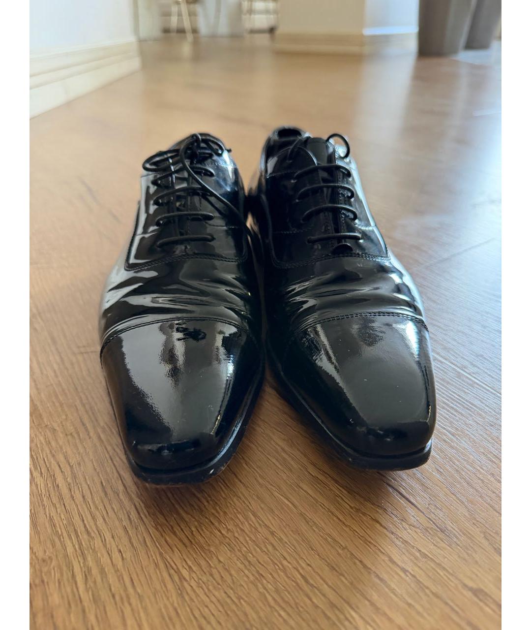 SANTONI Черные туфли из лакированной кожи, фото 2