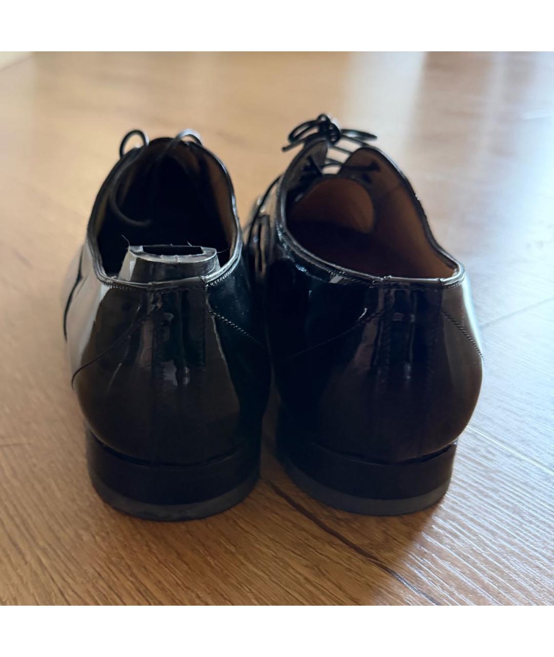 SANTONI Черные туфли из лакированной кожи, фото 4