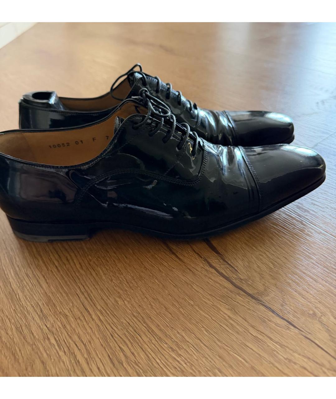 SANTONI Черные туфли из лакированной кожи, фото 5