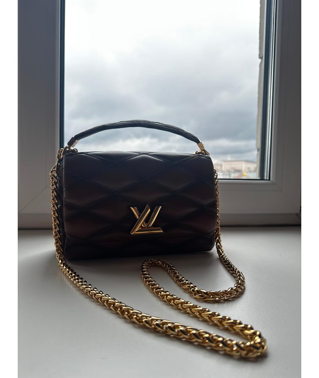 LOUIS VUITTON Коричневая кожаная сумка с короткими ручками, фото 2