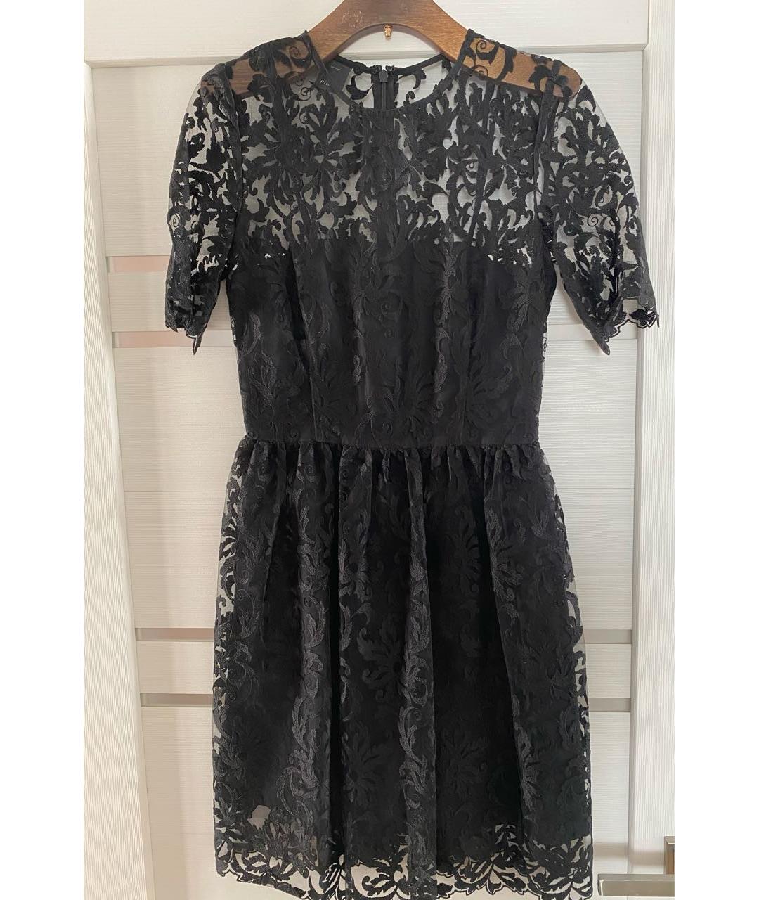 PINKO Черное кружевное коктейльное платье, фото 4