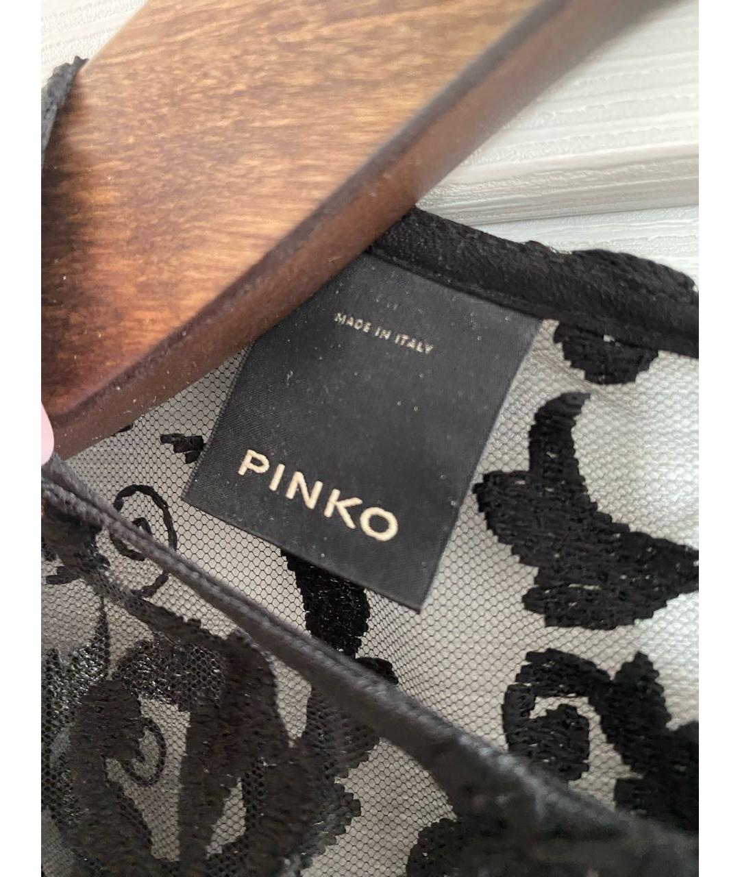 PINKO Черное кружевное коктейльное платье, фото 3