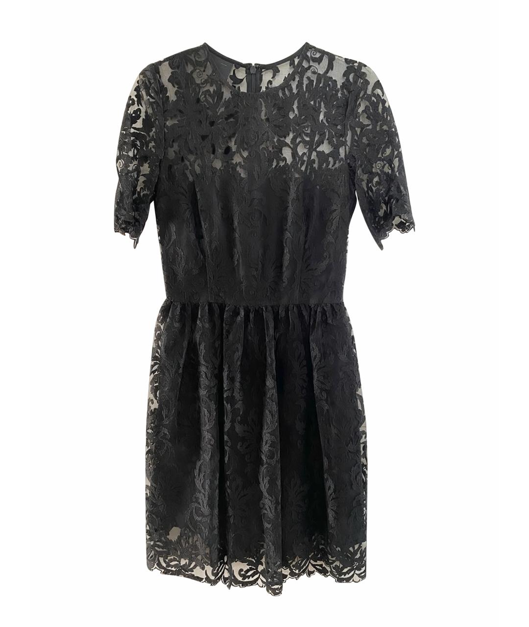 PINKO Черное кружевное коктейльное платье, фото 1