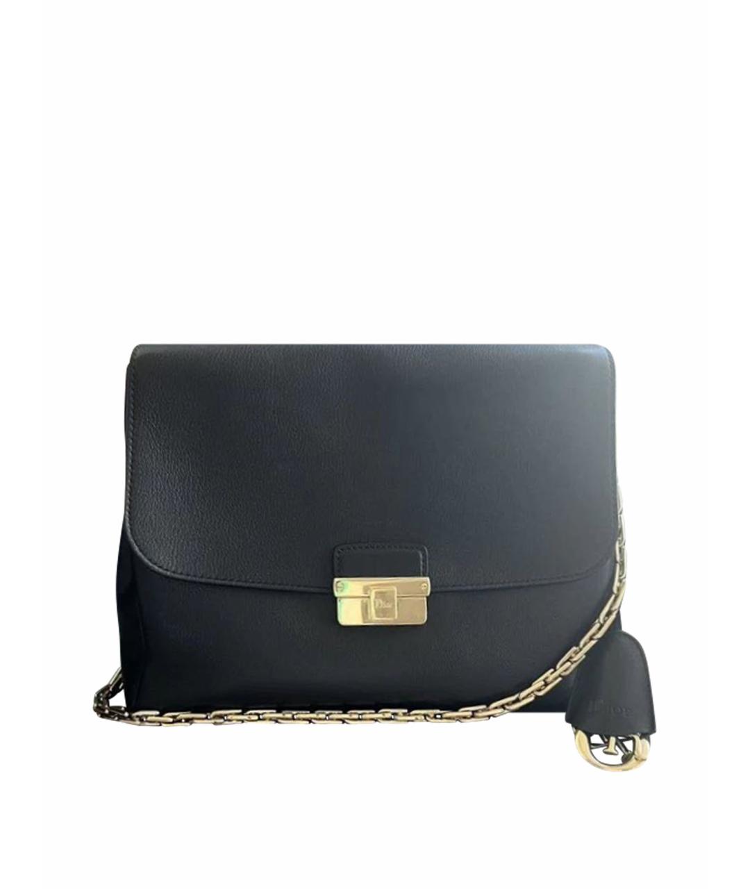 CHRISTIAN DIOR Черная кожаная сумка с короткими ручками, фото 1