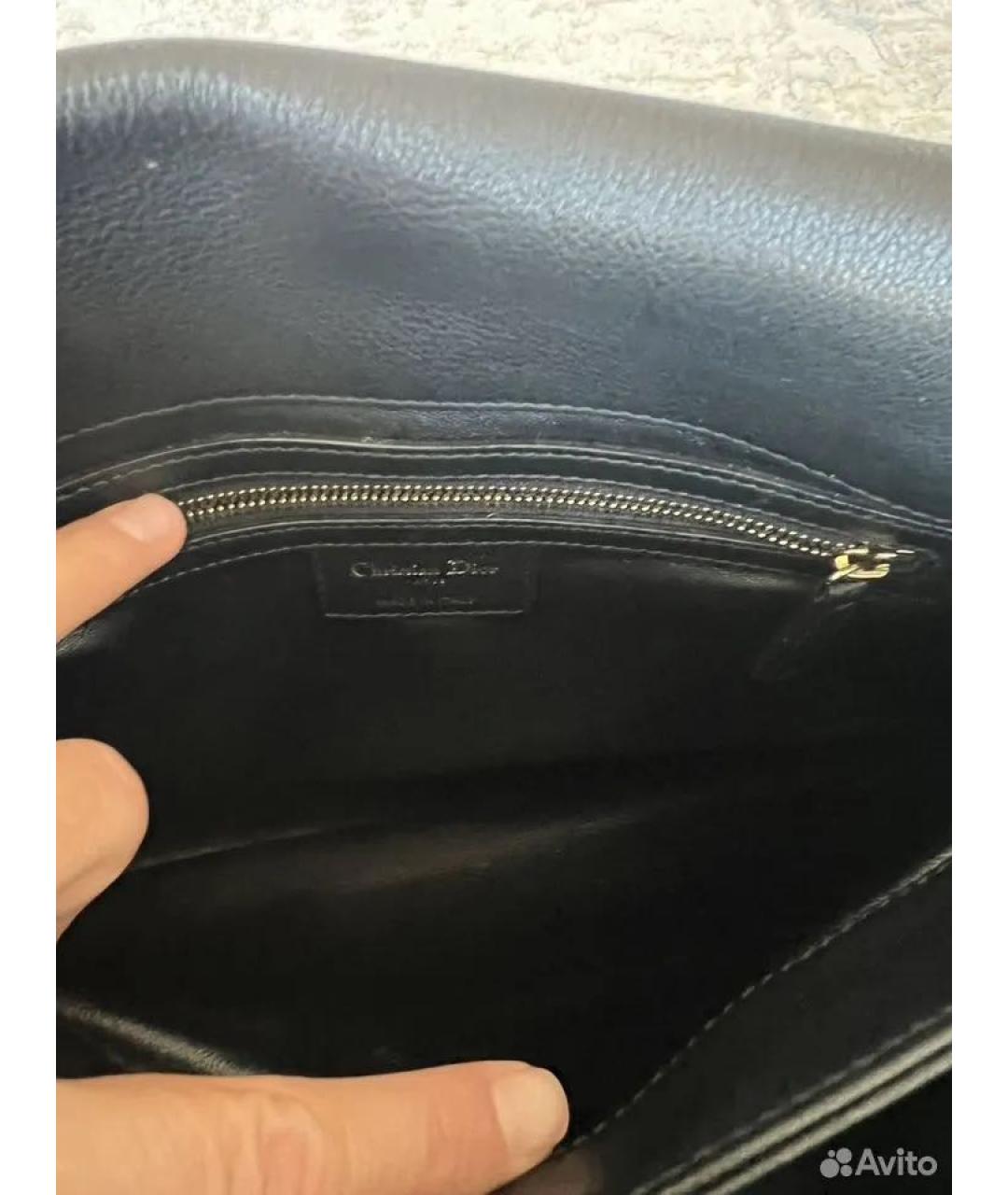 CHRISTIAN DIOR Черная кожаная сумка с короткими ручками, фото 5