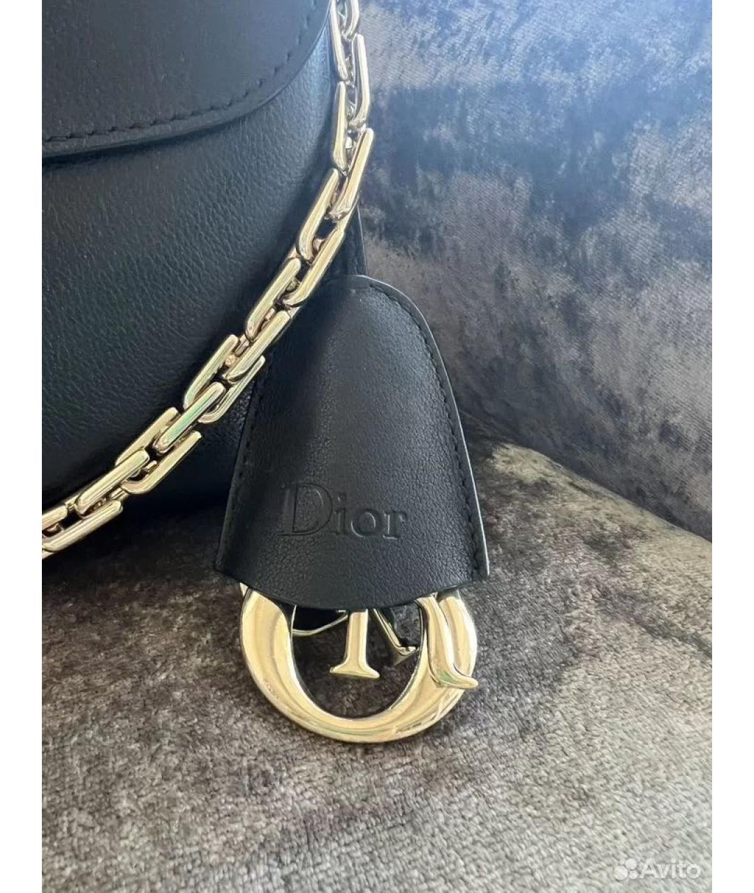 CHRISTIAN DIOR Черная кожаная сумка с короткими ручками, фото 2